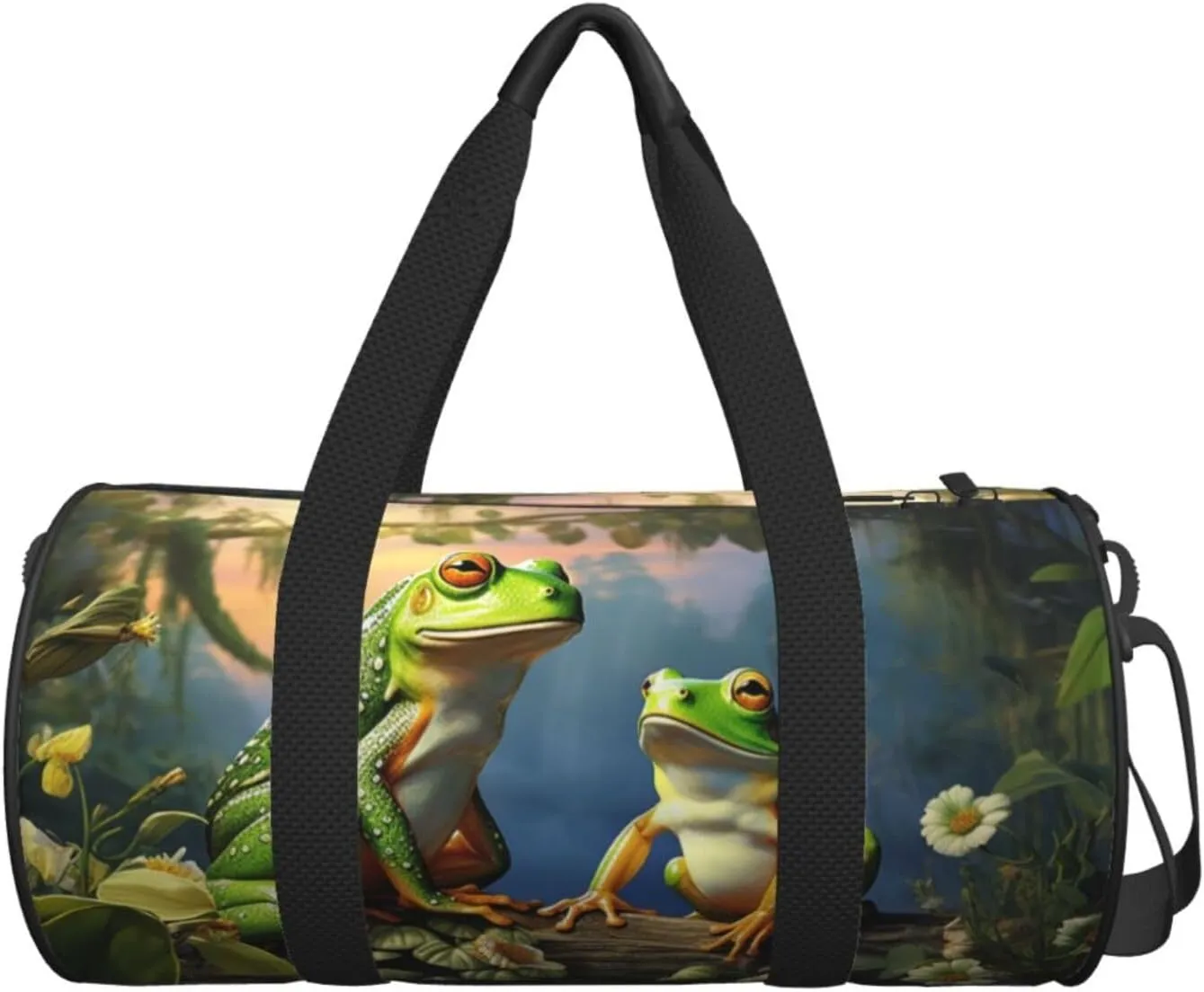 Travel Duffle Bag Weekender Bags For Men Women With Shoe Compartment Large Capacity Weekender Overnight Bag Many Frogs Sing On The Branches Carry On Tote Bags Sport Gym Bag For Travel Yoga