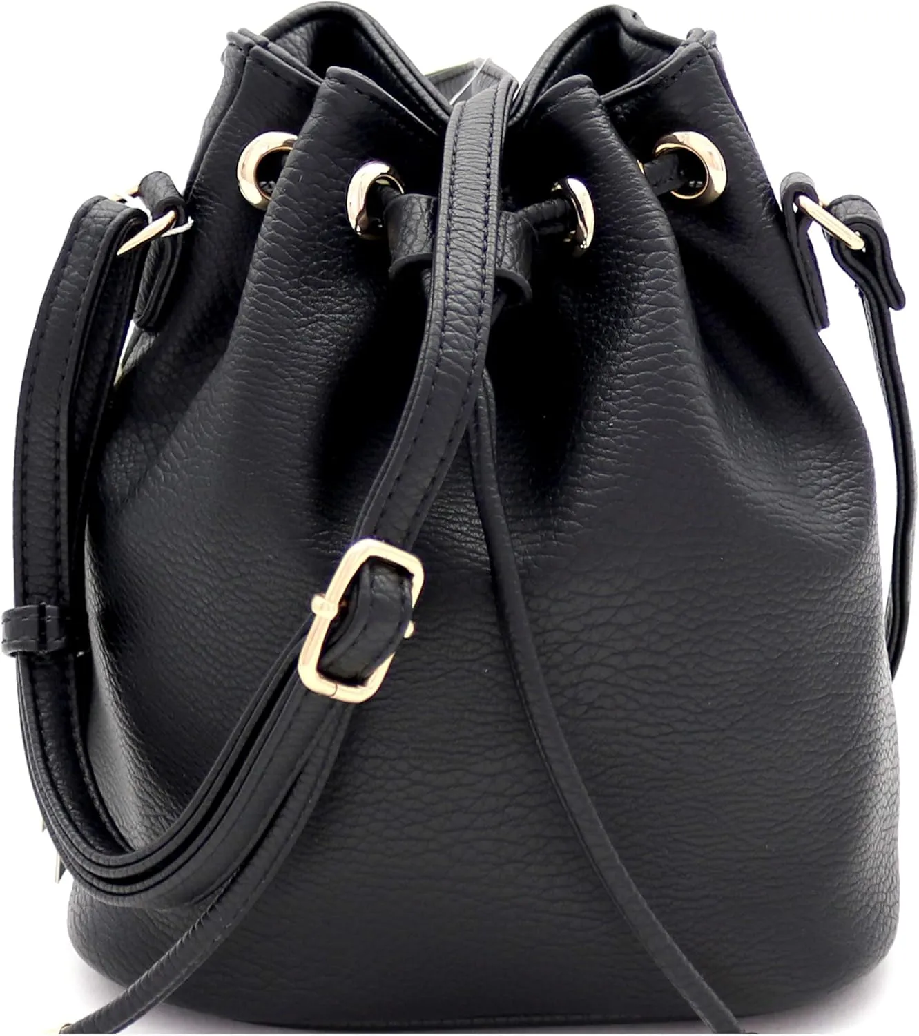 Trendeology Casual Soft PU Leather Drawstring Small 2 Way Bucket Shoulder Bag Crossbody