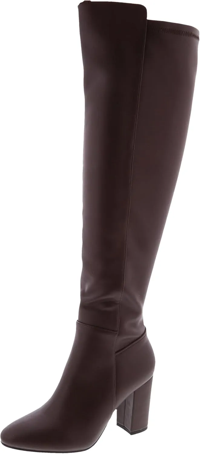 TruFox Womens Classy Fashion Knee High Block Heel Boots