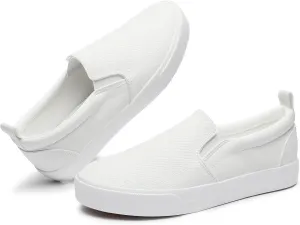 TUOPIN Womens Synthetic Leather Slip On Shoes,Padded Collar Slip on Sneakers for Women,Casual Loafers Walking Shoes