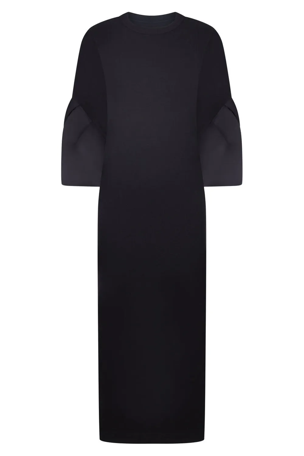 TWILL MIX DRESS | BLACK