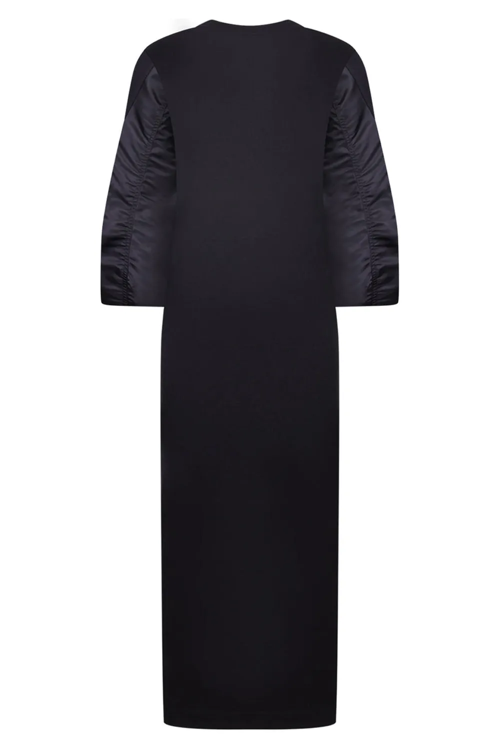 TWILL MIX DRESS | BLACK