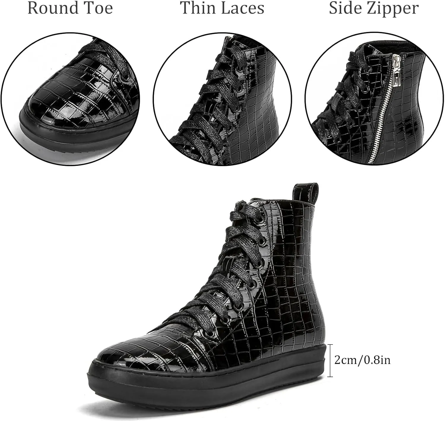 UBWDU Women's High Top Glitter Tennis Sneaker Platform Sneaker with Zipper Rhinestone Bling Wedding Bridal Shoes Shiny Sequin Shoes