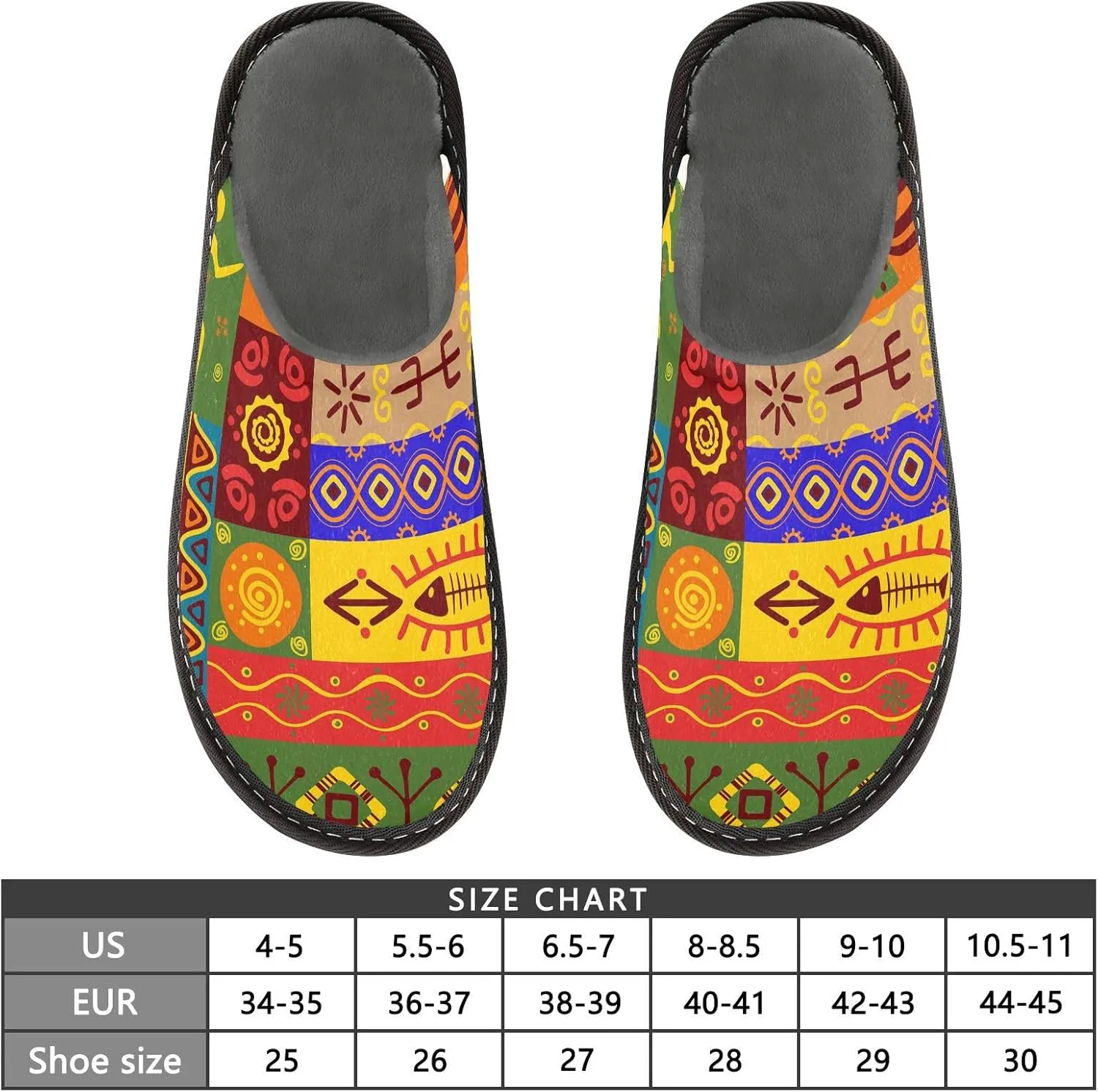 Unisex Fuzzy Foam Slippers Non-Skid Slip-on Soft Warm Sole Fleece Shoes 4-11