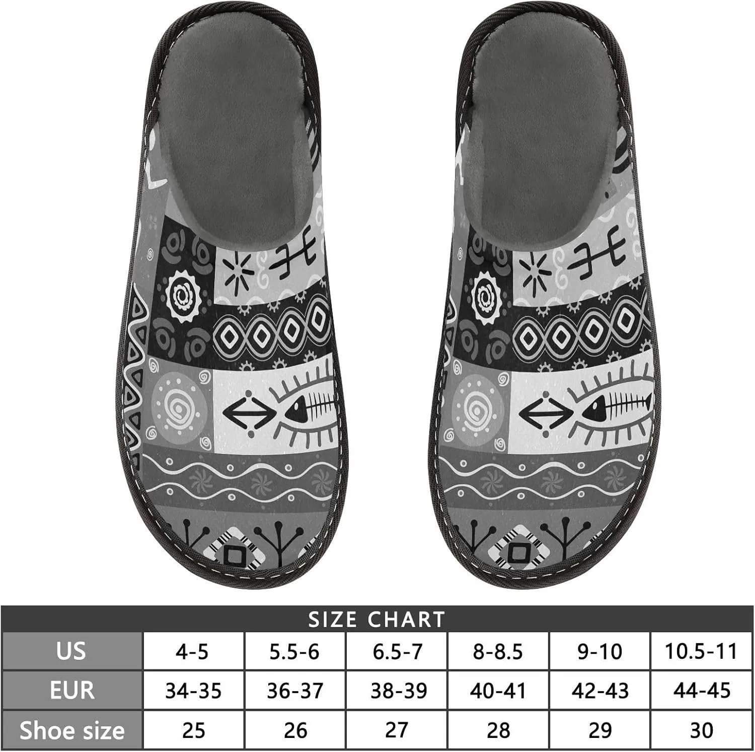 Unisex Fuzzy Foam Slippers Non-Skid Slip-on Soft Warm Sole Fleece Shoes 4-11