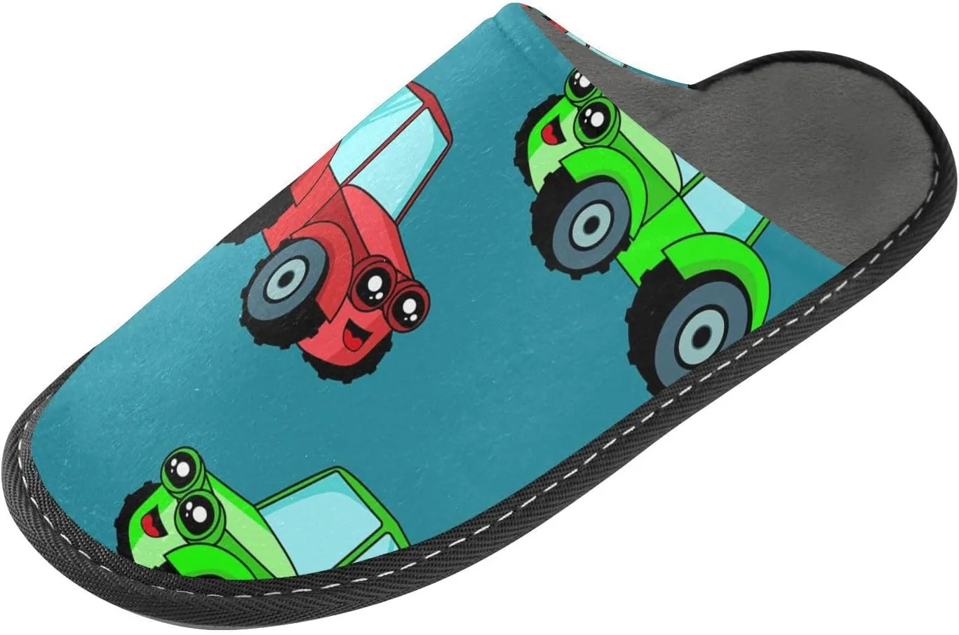 Unisex Fuzzy Foam Slippers Non-Skid Slip-on Soft Warm Sole Fleece Shoes 4-11