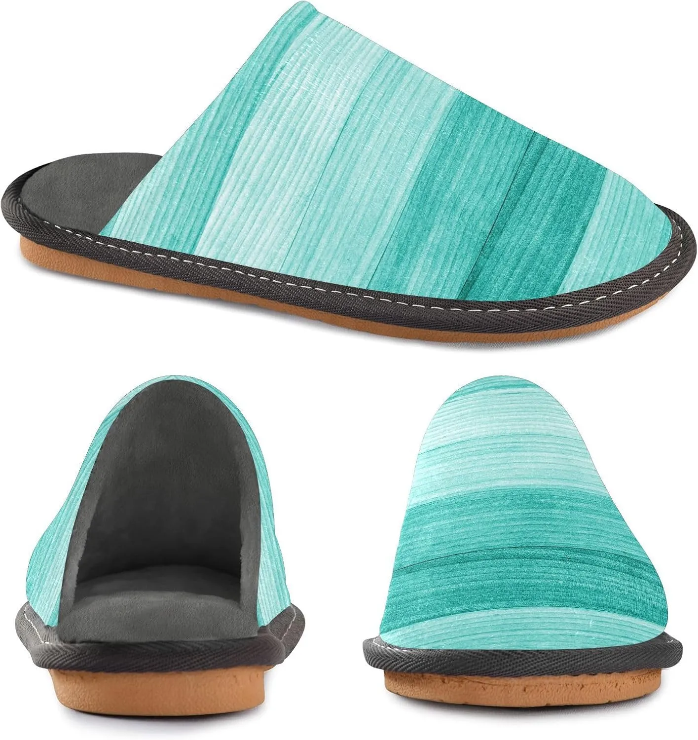 Unisex Fuzzy Foam Slippers Non-Skid Slip-on Soft Warm Sole Fleece Shoes 4-11