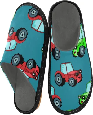 Unisex Fuzzy Foam Slippers Non-Skid Slip-on Soft Warm Sole Fleece Shoes 4-11