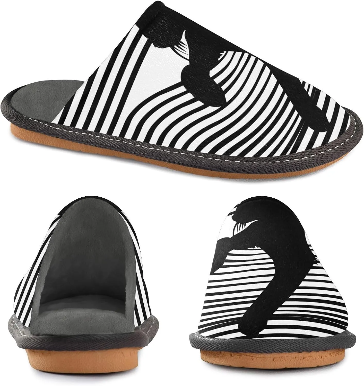 Unisex Fuzzy Foam Slippers Non-Skid Slip-on Soft Warm Sole Fleece Shoes 4-11
