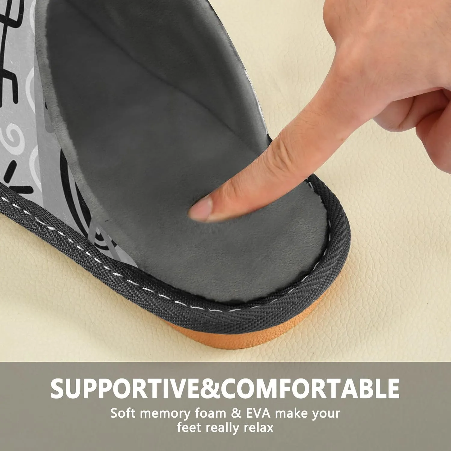 Unisex Fuzzy Foam Slippers Non-Skid Slip-on Soft Warm Sole Fleece Shoes 4-11