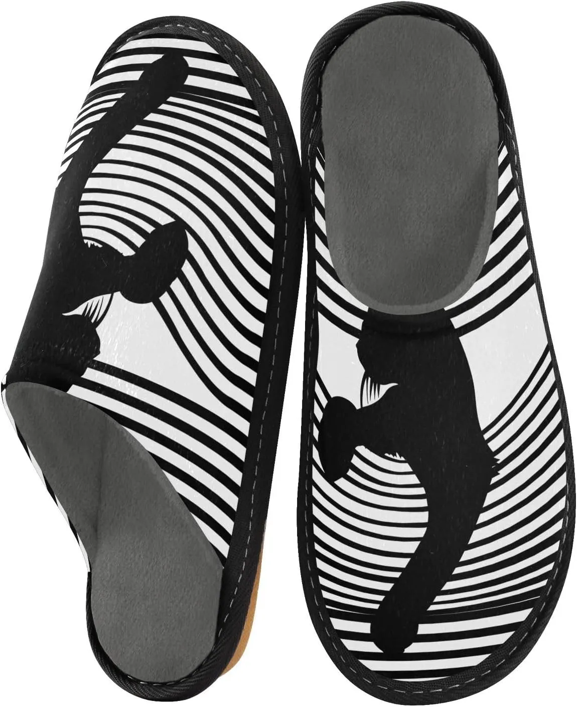 Unisex Fuzzy Foam Slippers Non-Skid Slip-on Soft Warm Sole Fleece Shoes 4-11