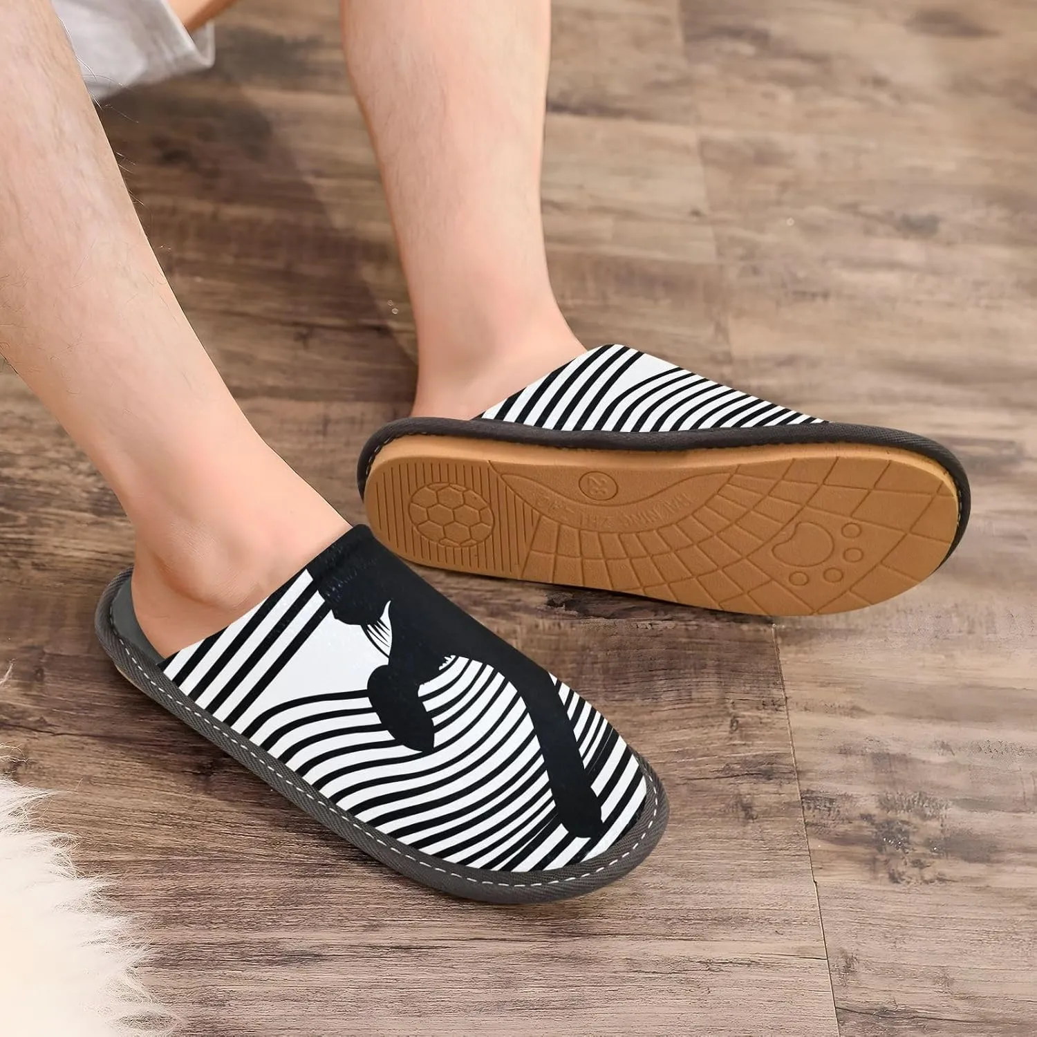 Unisex Fuzzy Foam Slippers Non-Skid Slip-on Soft Warm Sole Fleece Shoes 4-11