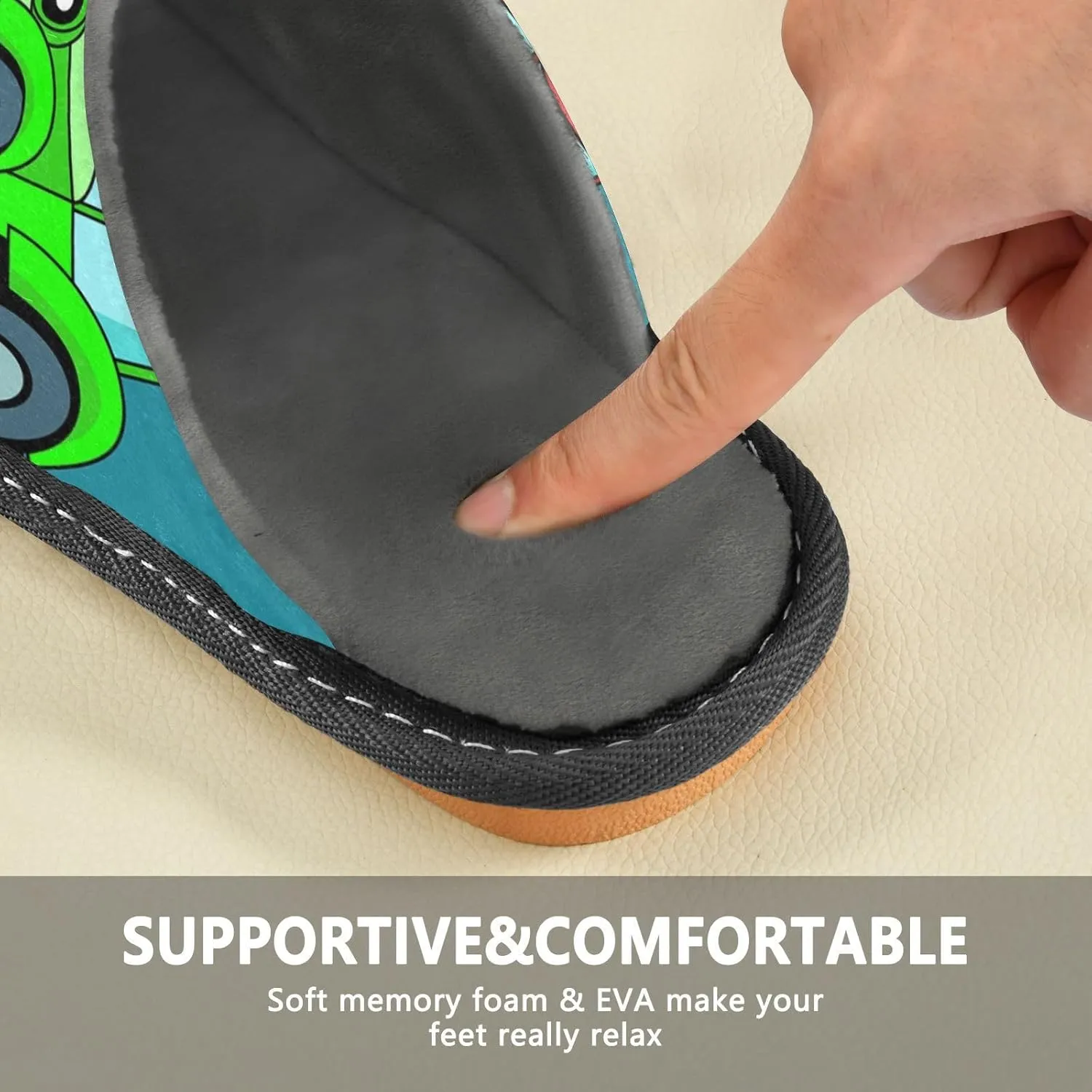 Unisex Fuzzy Foam Slippers Non-Skid Slip-on Soft Warm Sole Fleece Shoes 4-11