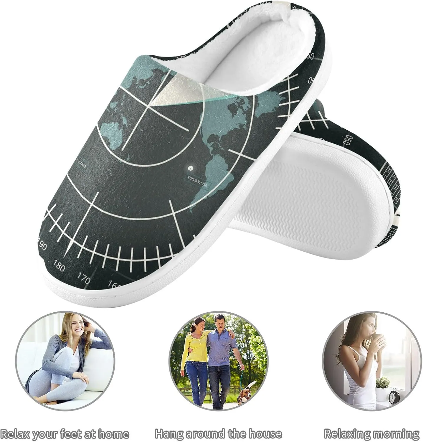 Unisex Memory Foam Slippers Non-Skid Slip-on Soft Warm Sole Fleece Shoes 6-17