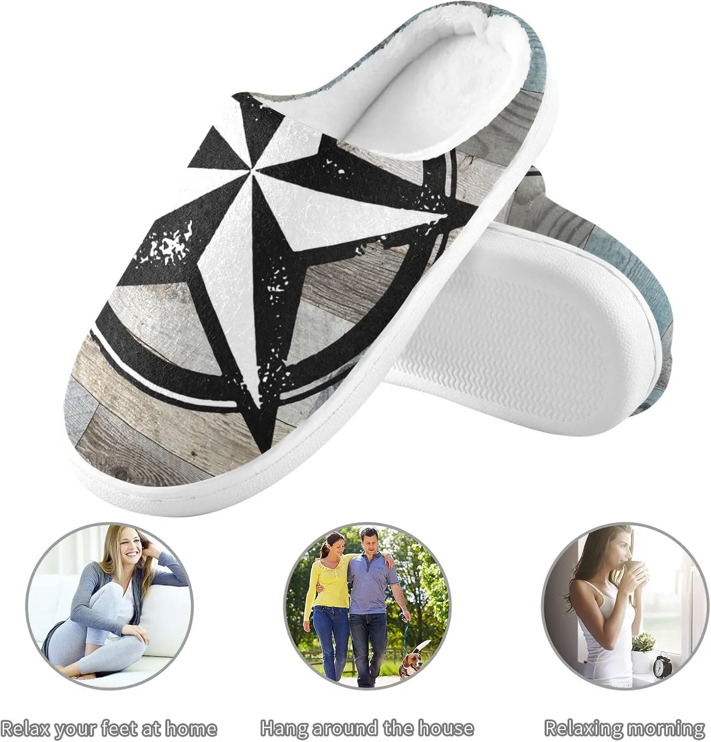 Unisex Memory Foam Slippers Non-Skid Slip-on Soft Warm Sole Fleece Shoes 6-17