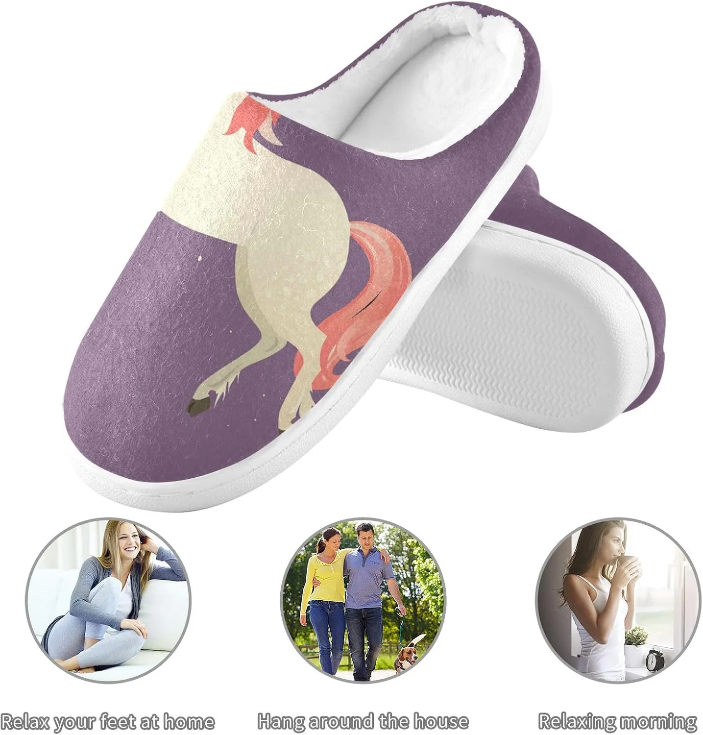 Unisex Memory Foam Slippers Non-Skid Slip-on Soft Warm Sole Fleece Shoes 6-17