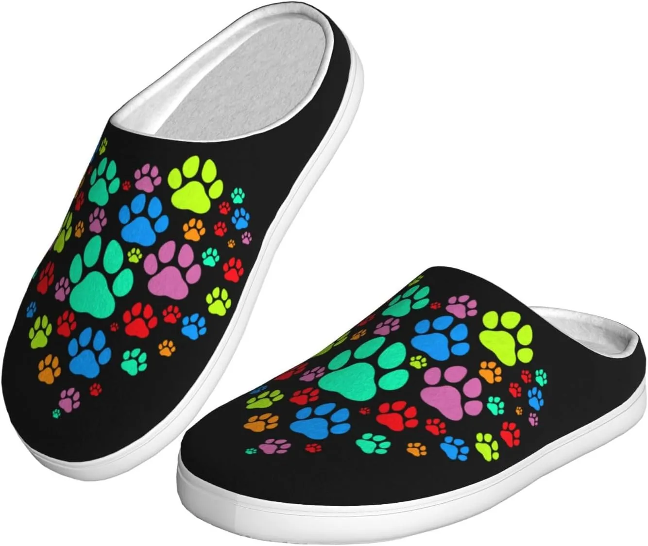 Unisex Warm Slippers Non-Slip Winter Fluffy Slippers Slip-On Plush Slippers Bedroom Slippers House Shoes For Men Women