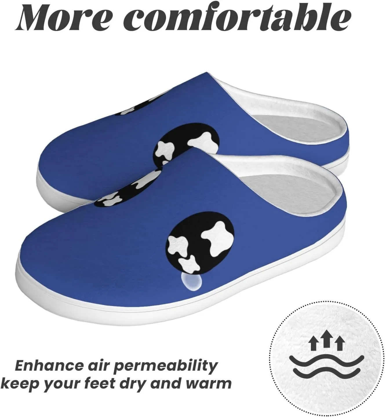 Unisex Warm Slippers Non-Slip Winter Fluffy Slippers Slip-On Plush Slippers Bedroom Slippers House Shoes For Men Women