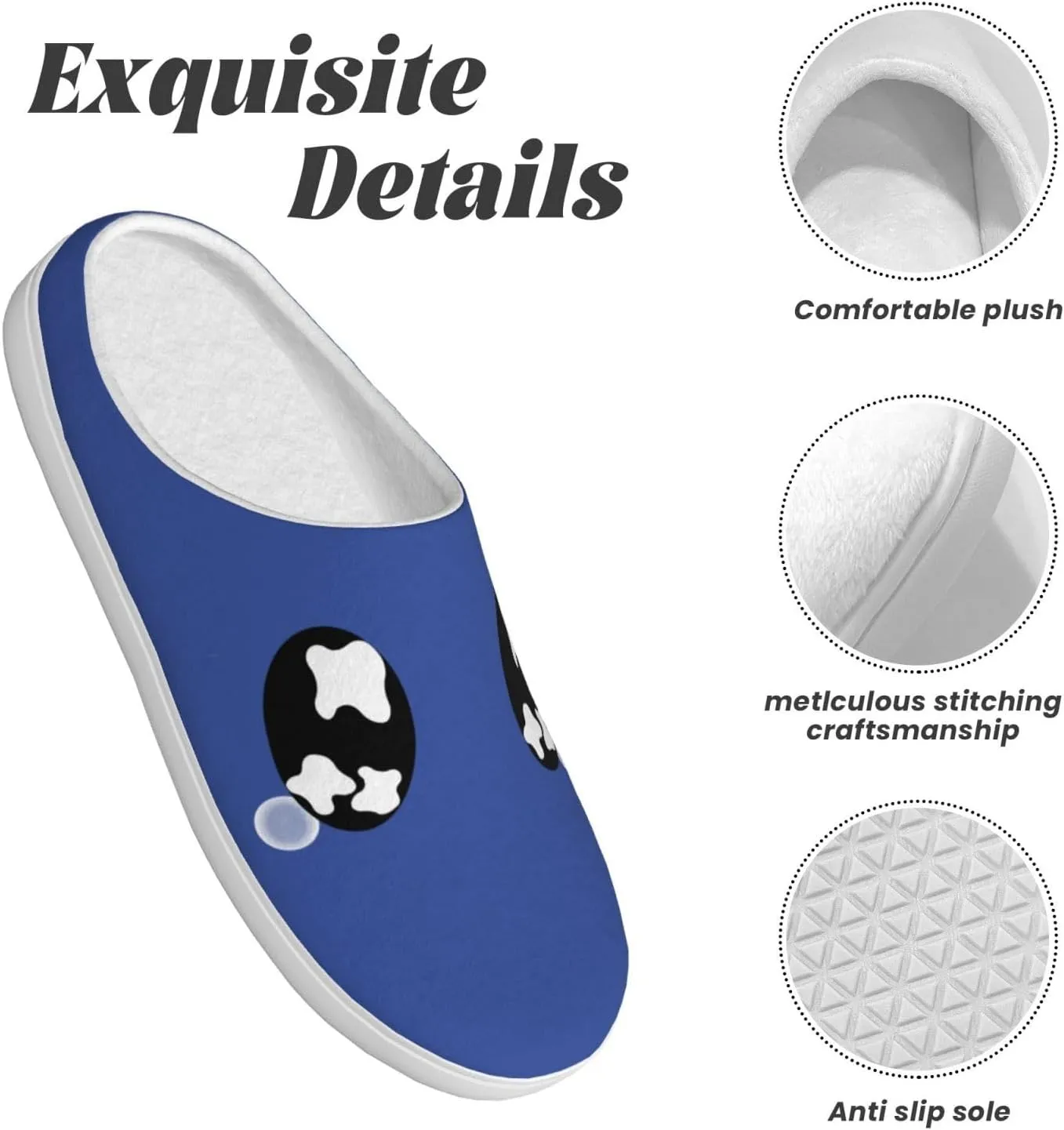 Unisex Warm Slippers Non-Slip Winter Fluffy Slippers Slip-On Plush Slippers Bedroom Slippers House Shoes For Men Women
