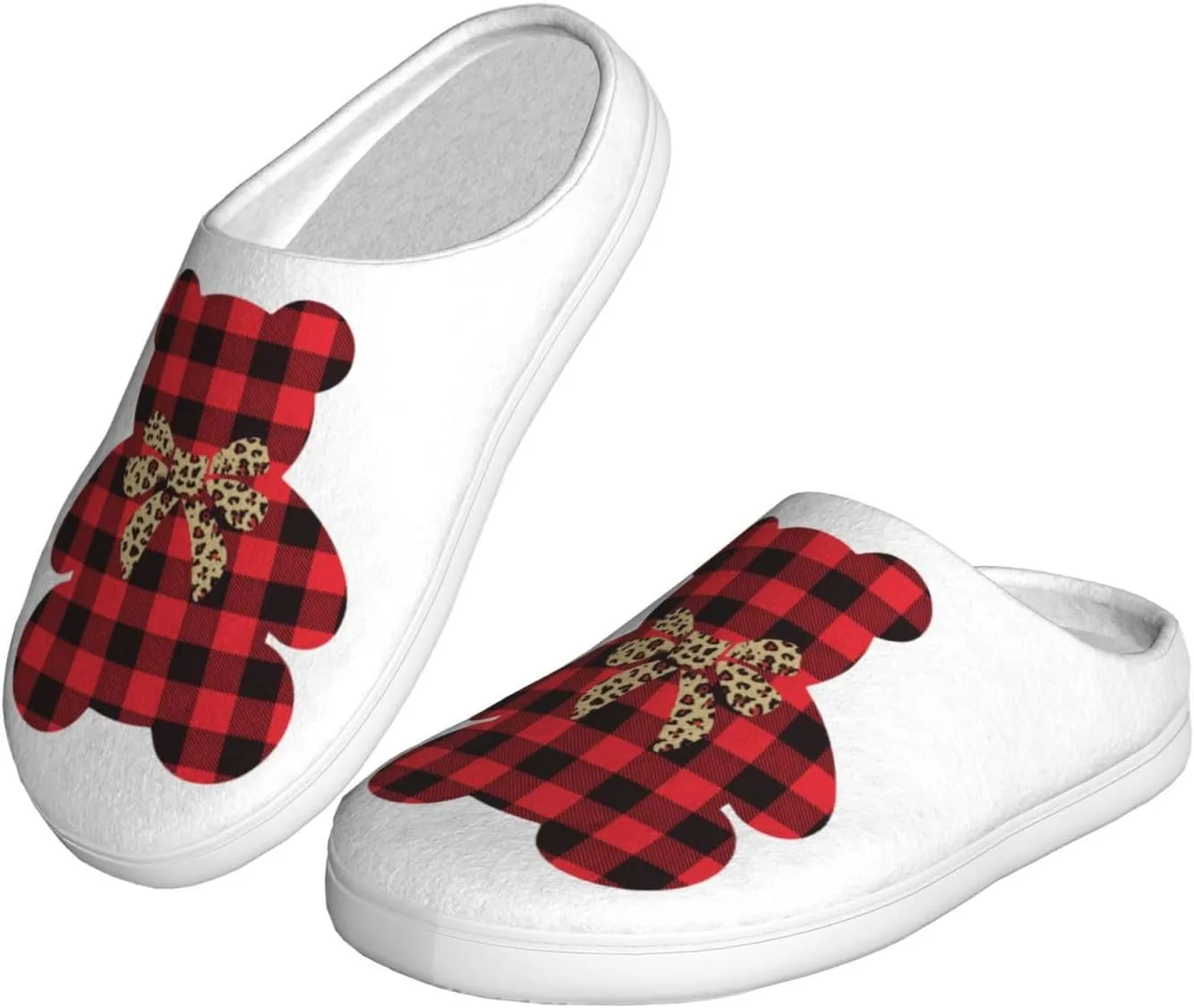 Unisex Warm Slippers Non-Slip Winter Fluffy Slippers Slip-On Plush Slippers Bedroom Slippers House Shoes For Men Women