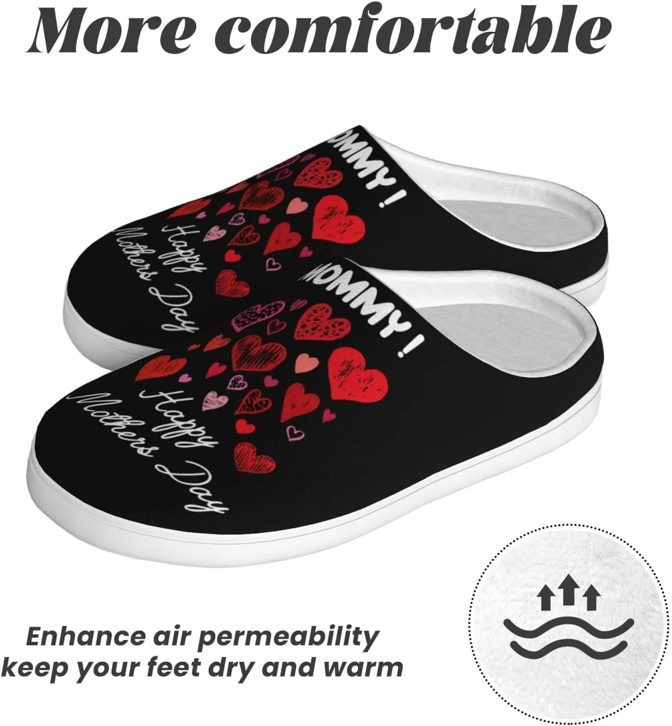 Unisex Warm Slippers Non-Slip Winter Fluffy Slippers Slip-On Plush Slippers Bedroom Slippers House Shoes For Men Women