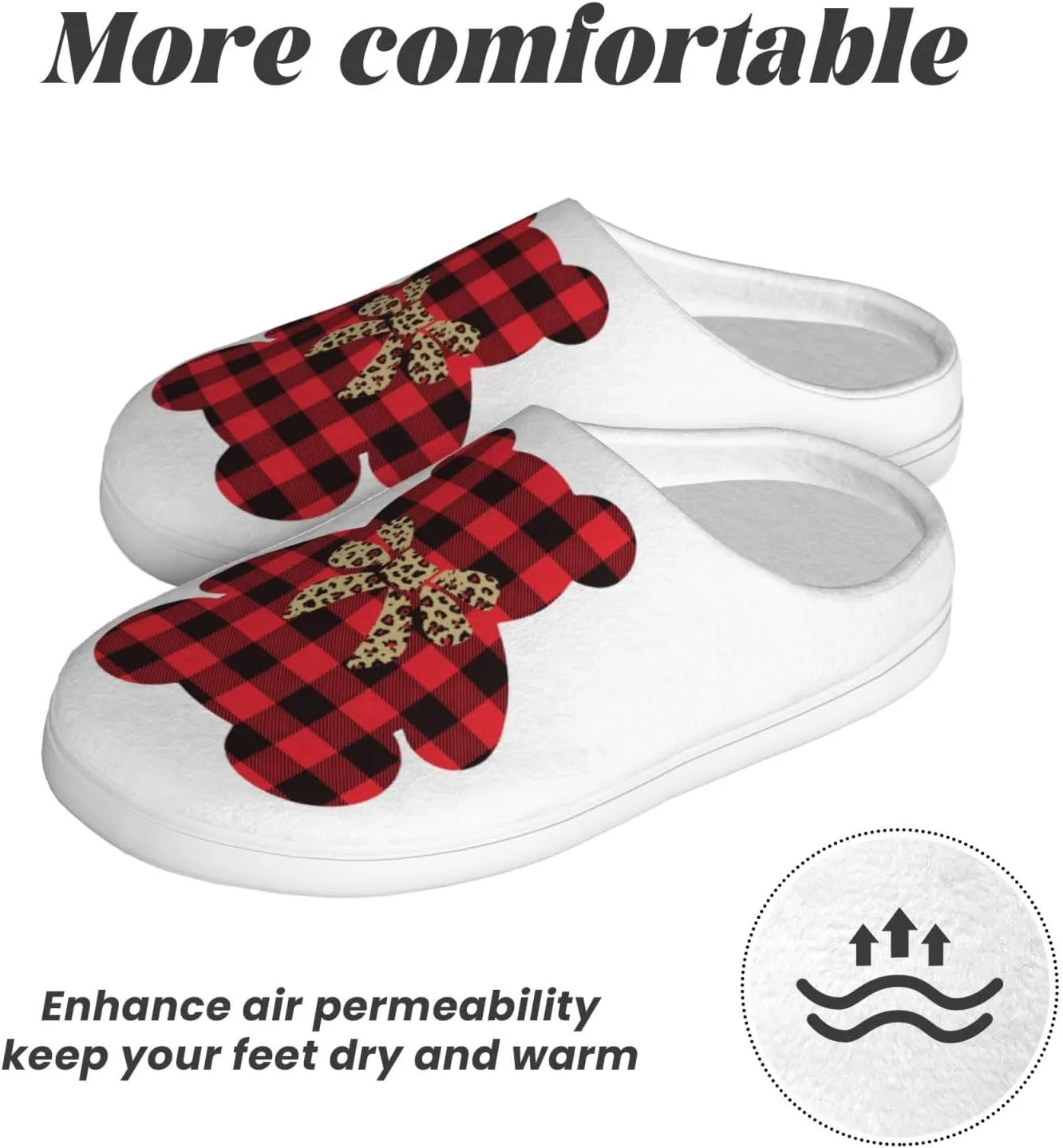 Unisex Warm Slippers Non-Slip Winter Fluffy Slippers Slip-On Plush Slippers Bedroom Slippers House Shoes For Men Women
