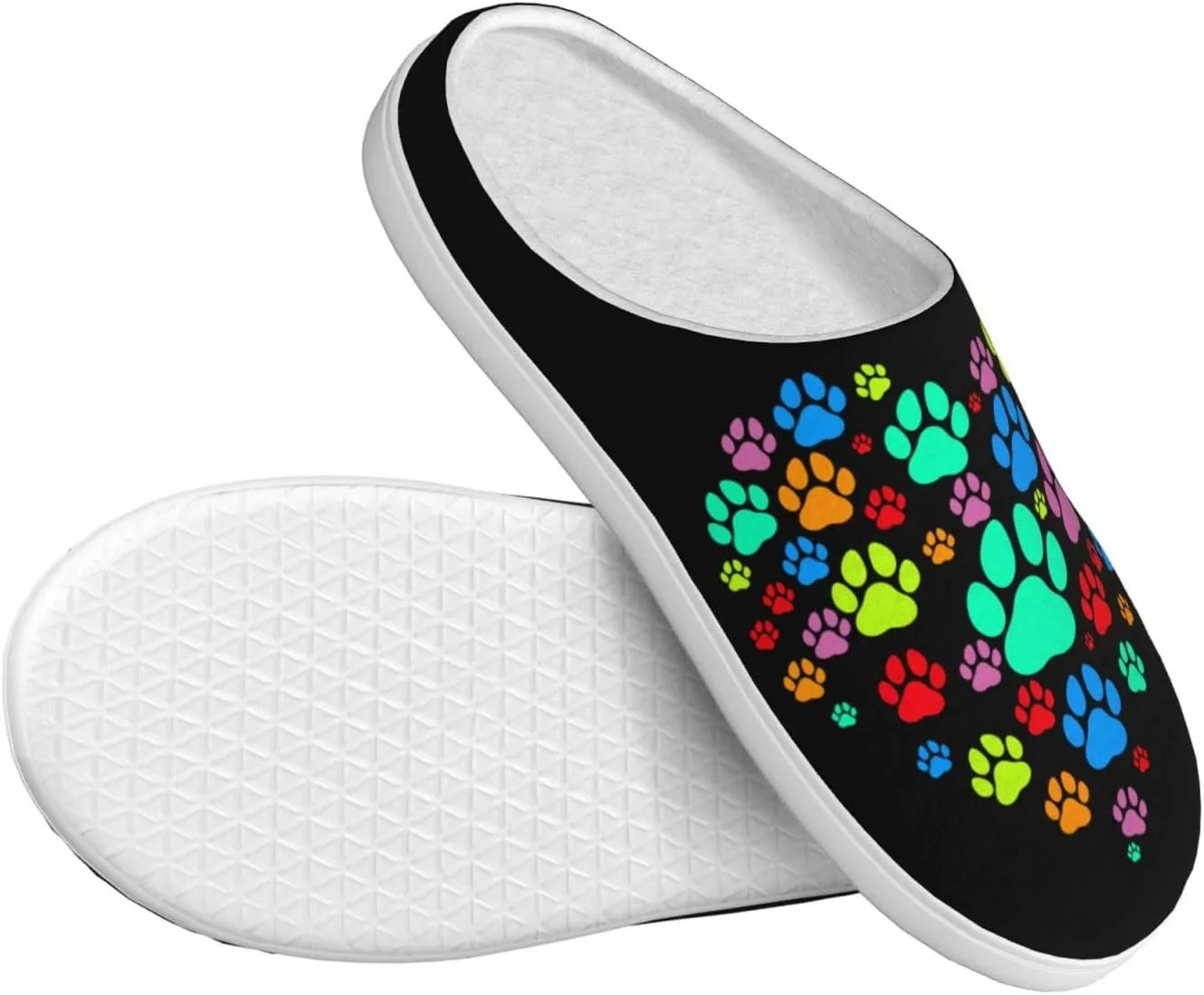 Unisex Warm Slippers Non-Slip Winter Fluffy Slippers Slip-On Plush Slippers Bedroom Slippers House Shoes For Men Women