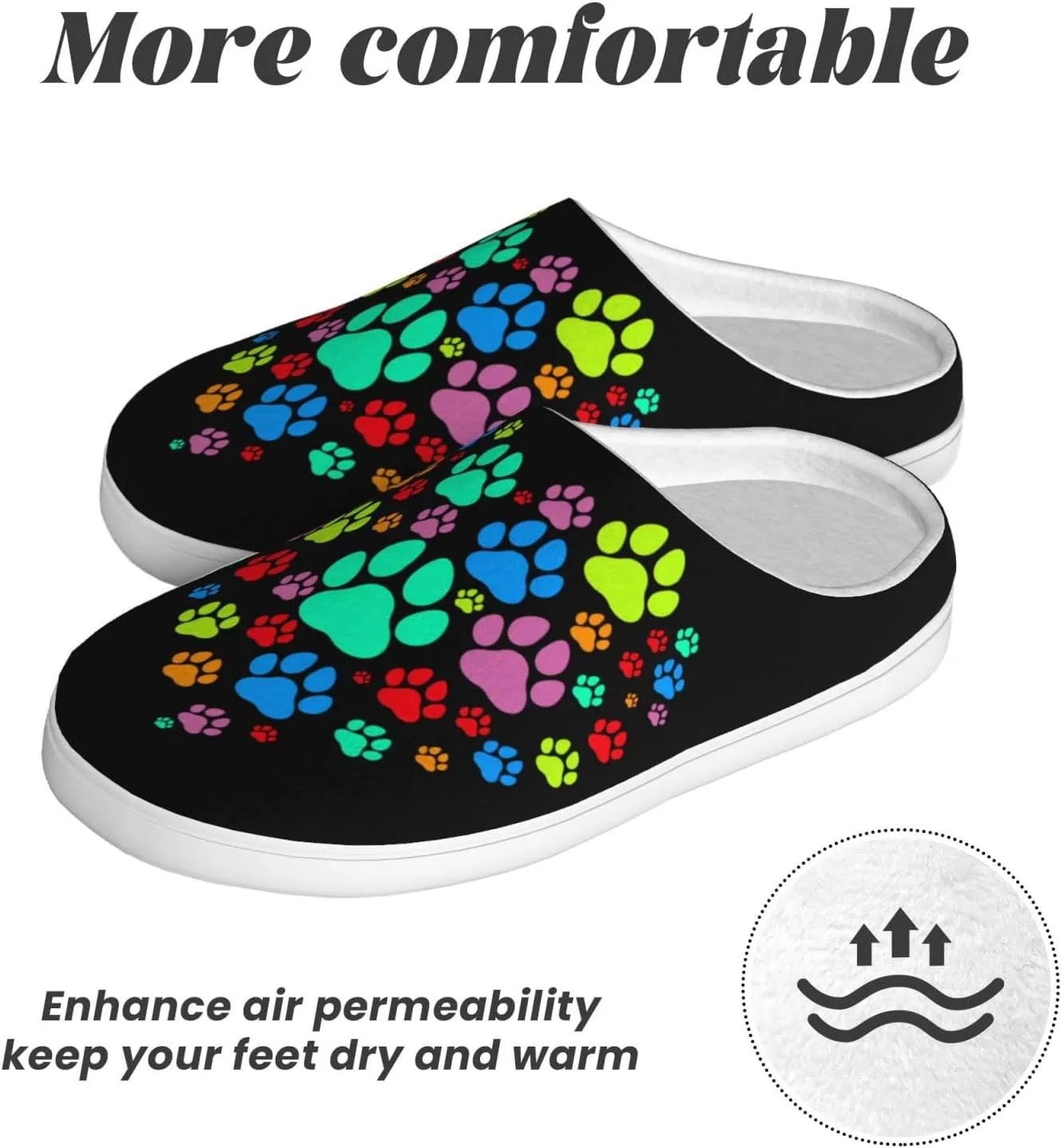 Unisex Warm Slippers Non-Slip Winter Fluffy Slippers Slip-On Plush Slippers Bedroom Slippers House Shoes For Men Women