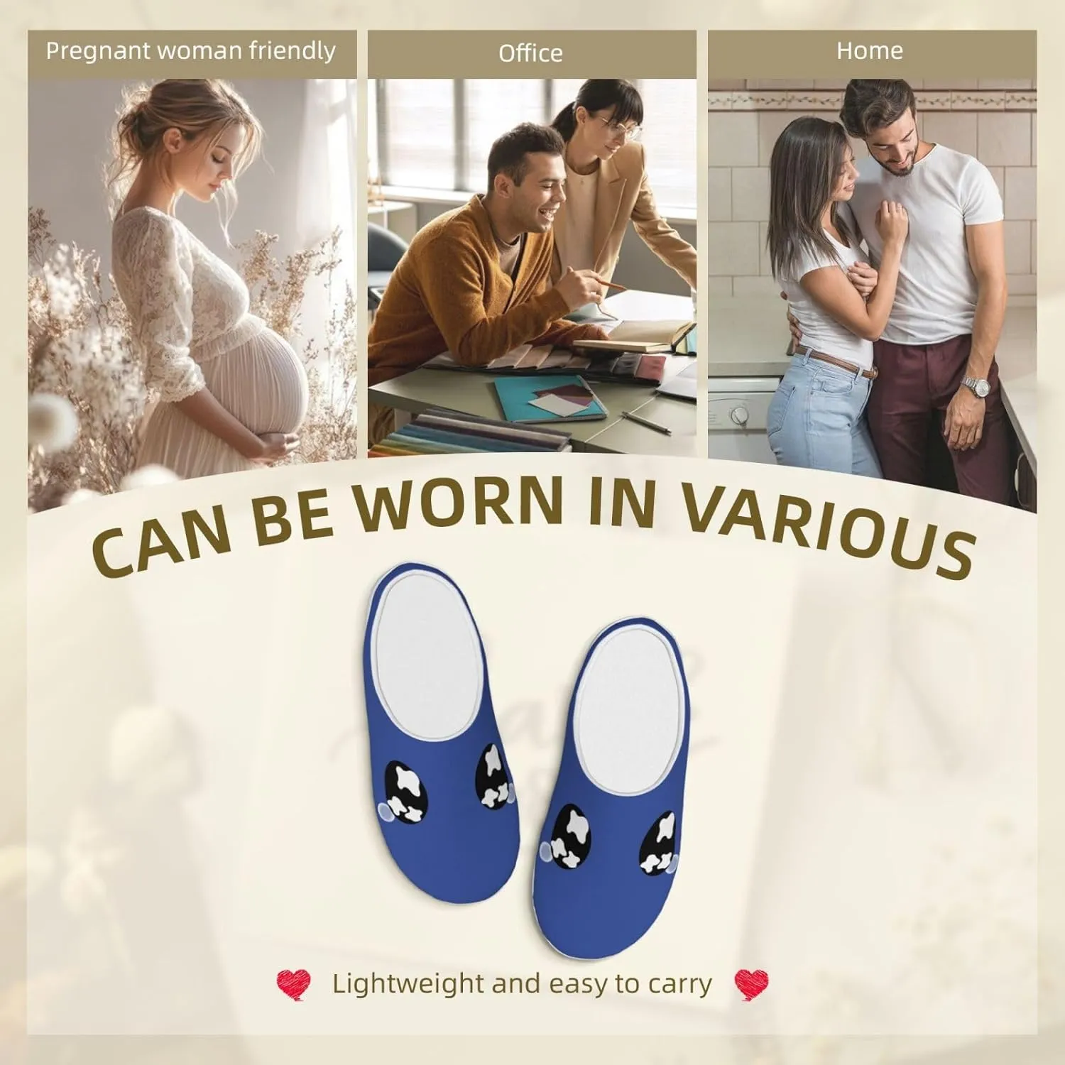 Unisex Warm Slippers Non-Slip Winter Fluffy Slippers Slip-On Plush Slippers Bedroom Slippers House Shoes For Men Women