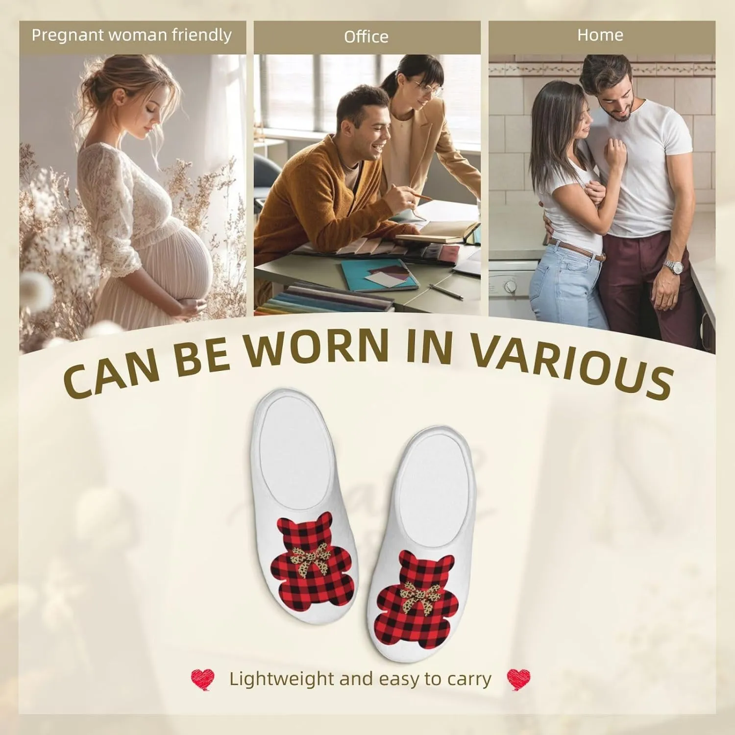 Unisex Warm Slippers Non-Slip Winter Fluffy Slippers Slip-On Plush Slippers Bedroom Slippers House Shoes For Men Women