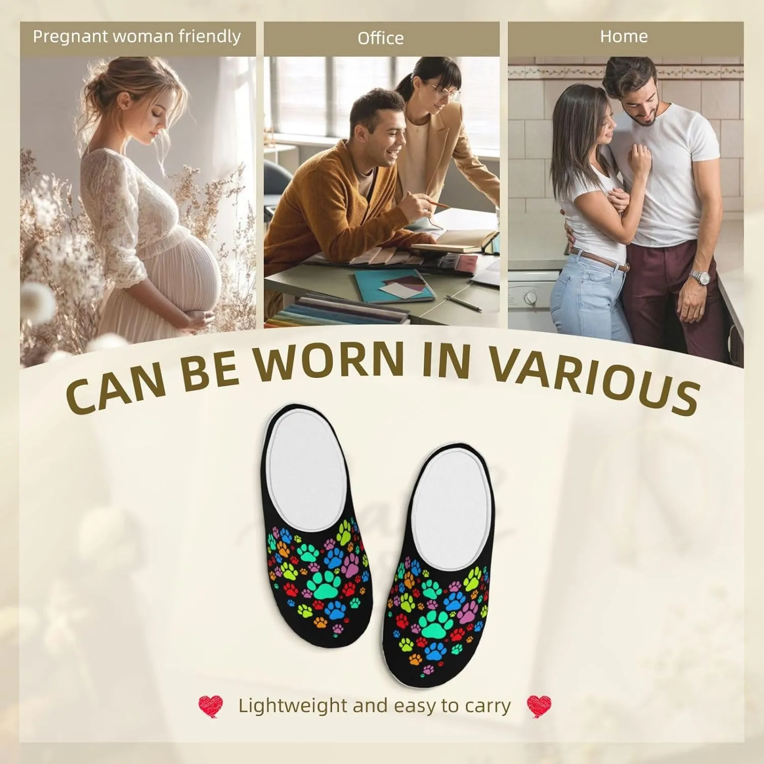 Unisex Warm Slippers Non-Slip Winter Fluffy Slippers Slip-On Plush Slippers Bedroom Slippers House Shoes For Men Women