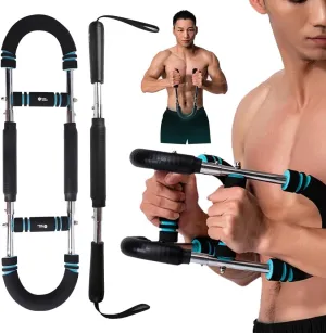 Upgraded 2-in-1 Twist Arm Exerciser Chest Exercise, Adjustable Spring Exercise Bar, Shoulder Muscle Training Fitness Equipment, Portable Spring Resistance Home Fitness Equipment