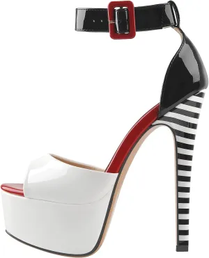 VERISSON Women's Fashion Mary Jane Stiletto Pumps Round Toe Buckle Strappy Platform Court Shoes