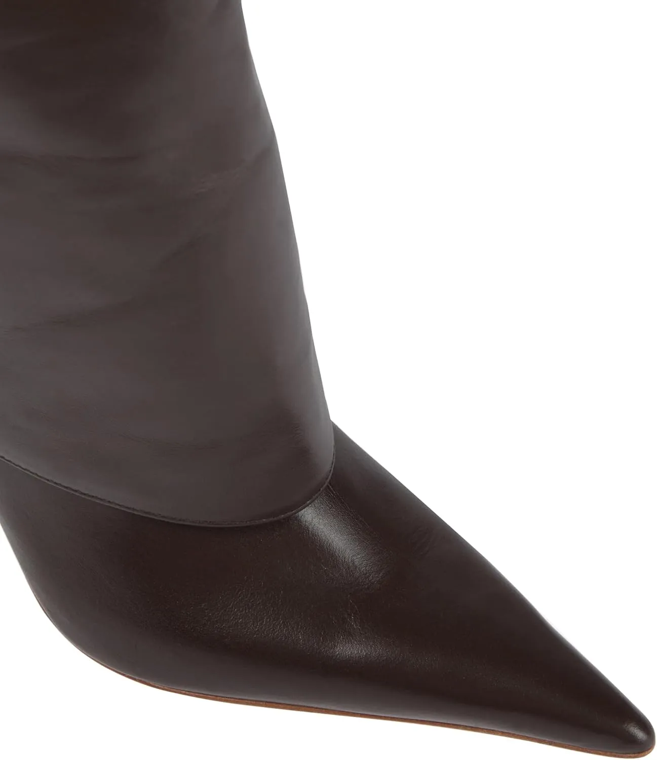 Vertundy Women's Fold Over Boots - Pointed Toe Stiletto Heel Slip On Knee High Boot Fashion Sexy Dress Boot
