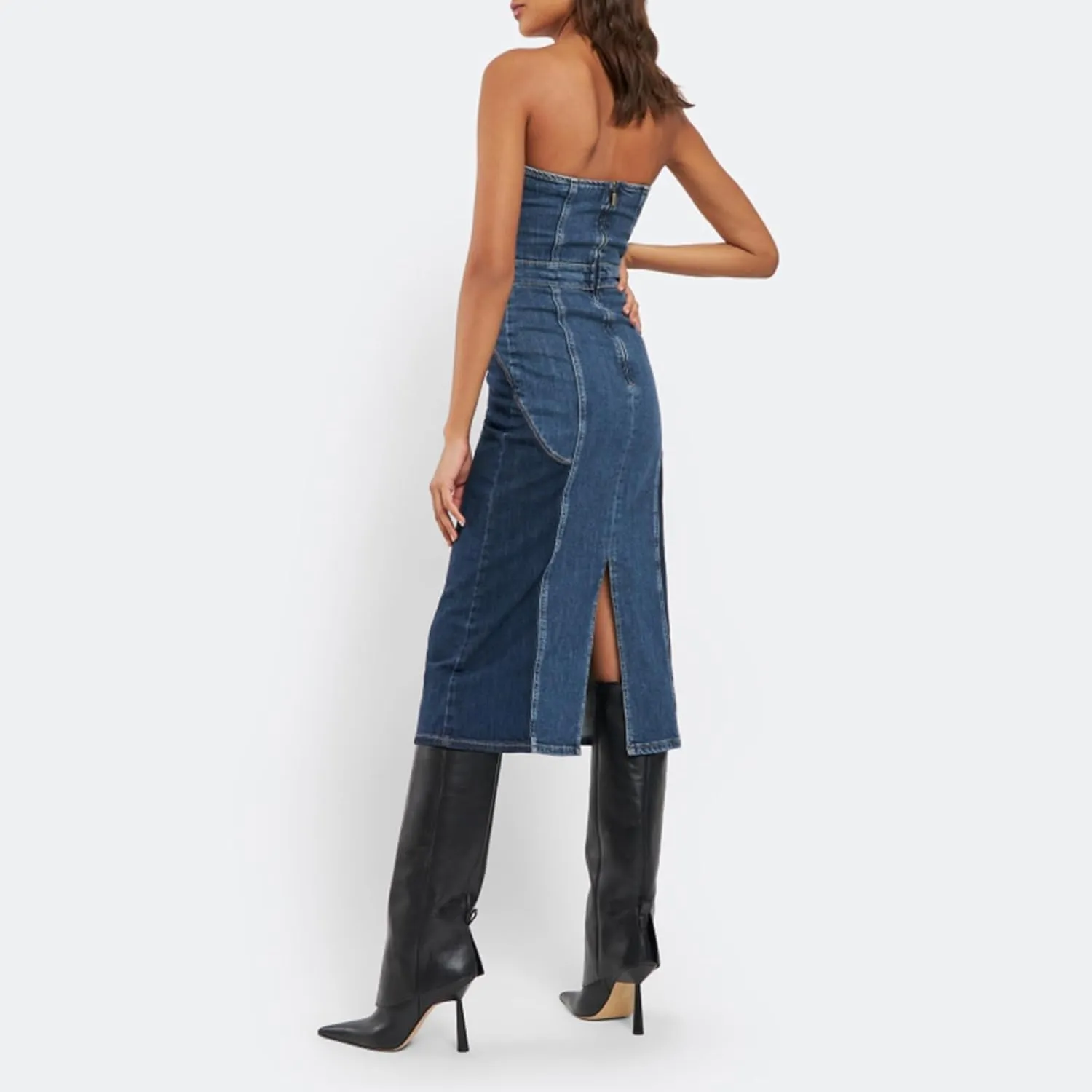 Vertundy Women's Fold Over Boots - Pointed Toe Stiletto Heel Slip On Knee High Boot Fashion Sexy Dress Boot