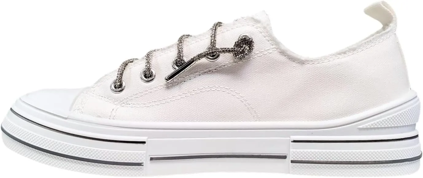 Very G Womens Aman Lace Up Canvas Sneaker