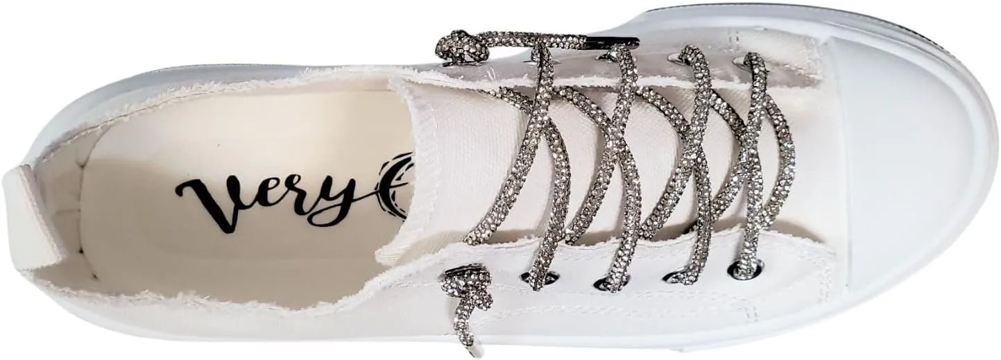 Very G Womens Aman Lace Up Canvas Sneaker