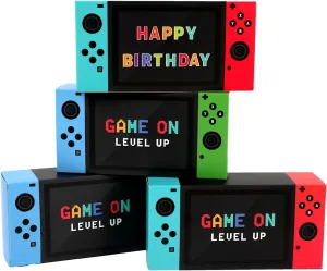 Video Game Party Favor Boxes - 12 PCS Game On Theme Gifts Boxes for Boys Kids Video Game Birthday Party Supplies Goodie Candy Bags Gamer Party Decorations