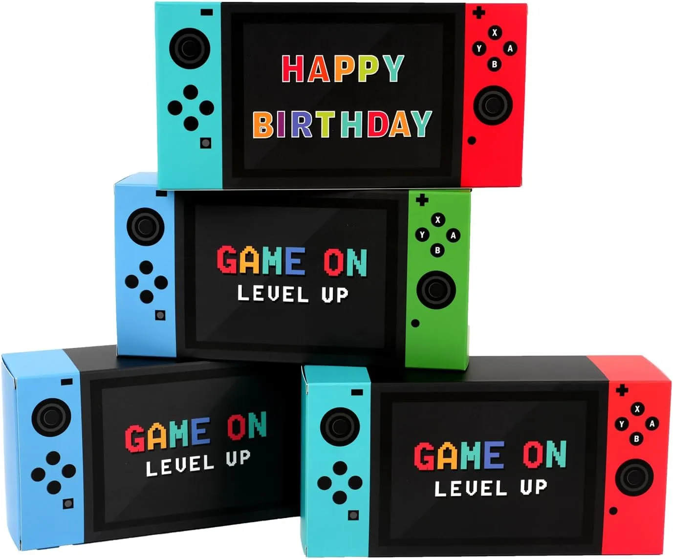 Video Game Party Favor Boxes - 12 PCS Game On Theme Gifts Boxes for Boys Kids Video Game Birthday Party Supplies Goodie Candy Bags Gamer Party Decorations