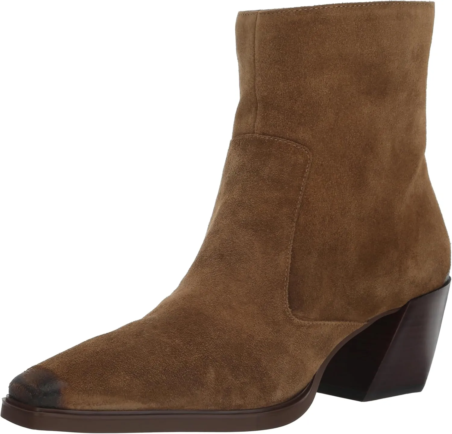 Vince Camuto Women's Viltana Stacked Heel Bootie Mid Calf Boot, Nutmeg, 12