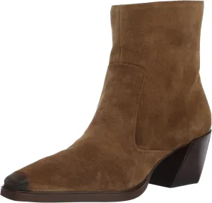 Vince Camuto Women's Viltana Stacked Heel Bootie Mid Calf Boot, Nutmeg, 12