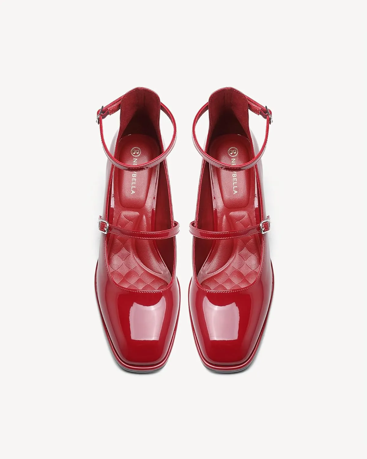 Vintage Patent Mary Jane Pumps, Women's Chunky Heel