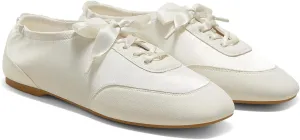 VIVAIA Cristina Square-Toe Lace-Up Satin Sneakerina
