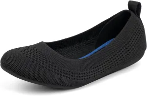 VJH confort Women’s Flats Shoes Ballet Knit Comfort Foldable Round Toe Slip-on Casual Office Work Walking Flats