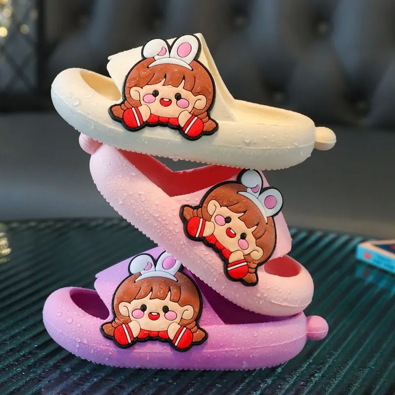 VLOVELAW Children's Slip-on Slippers Girls' Cute Princess Non-Slip Soft Bottom Home Outdoor Slippers Summer Wholesale