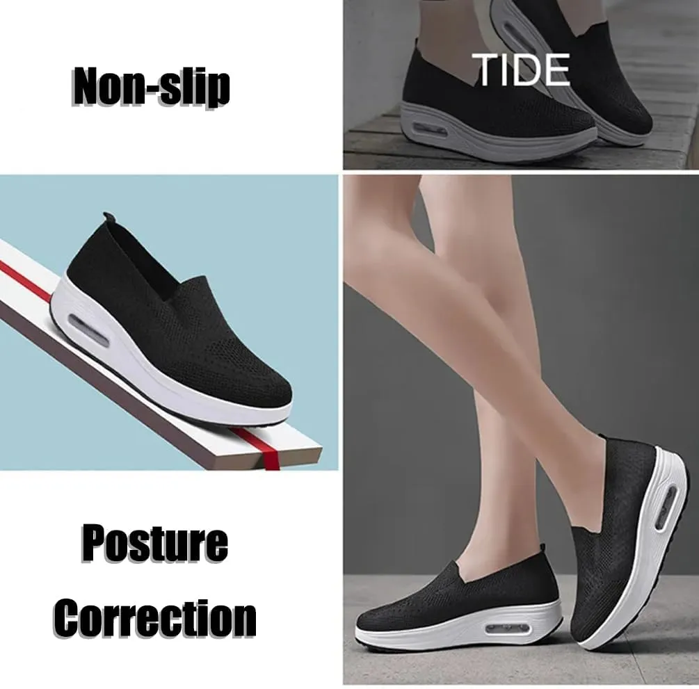 Vogany Shoes for Women, Vogany Shoes Orthopedic Sneakers Women, Slip on Breathable Mesh Platform Stretch Soft with Insole