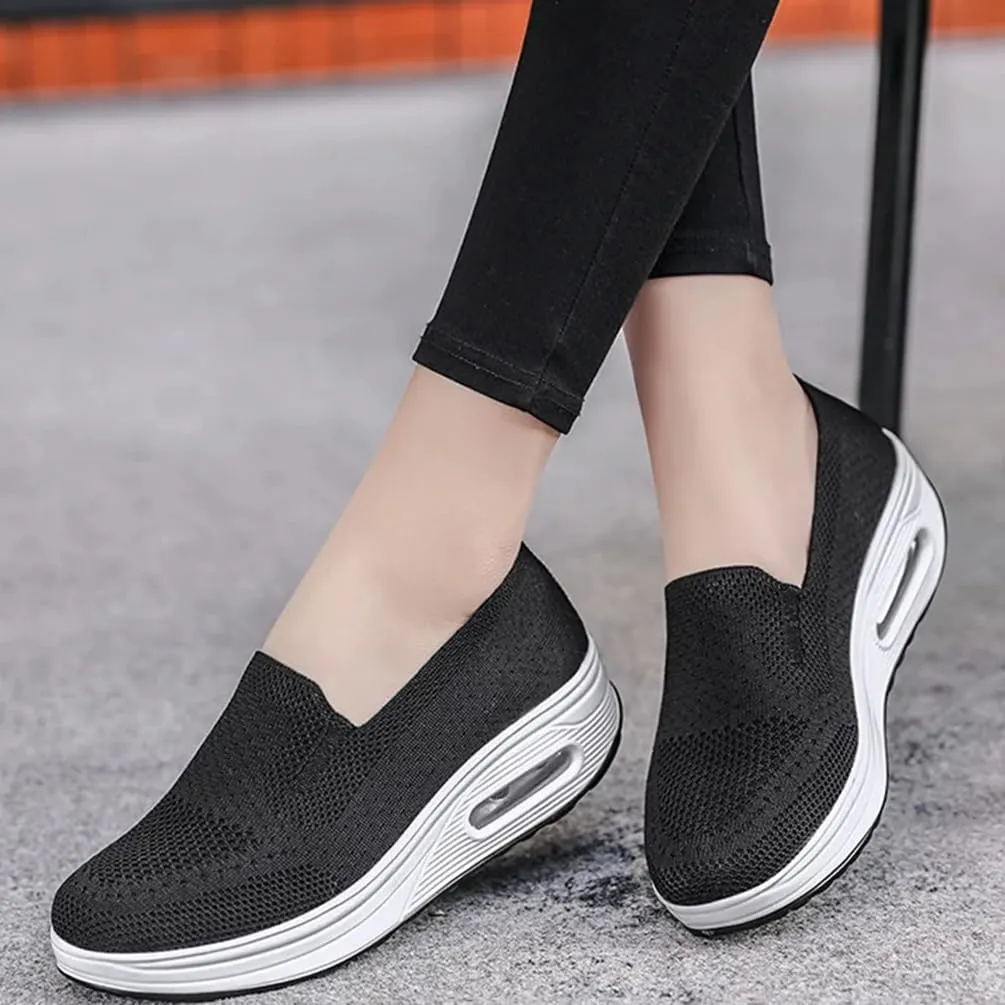 Vogany Shoes for Women, Vogany Shoes Orthopedic Sneakers Women, Slip on Breathable Mesh Platform Stretch Soft with Insole