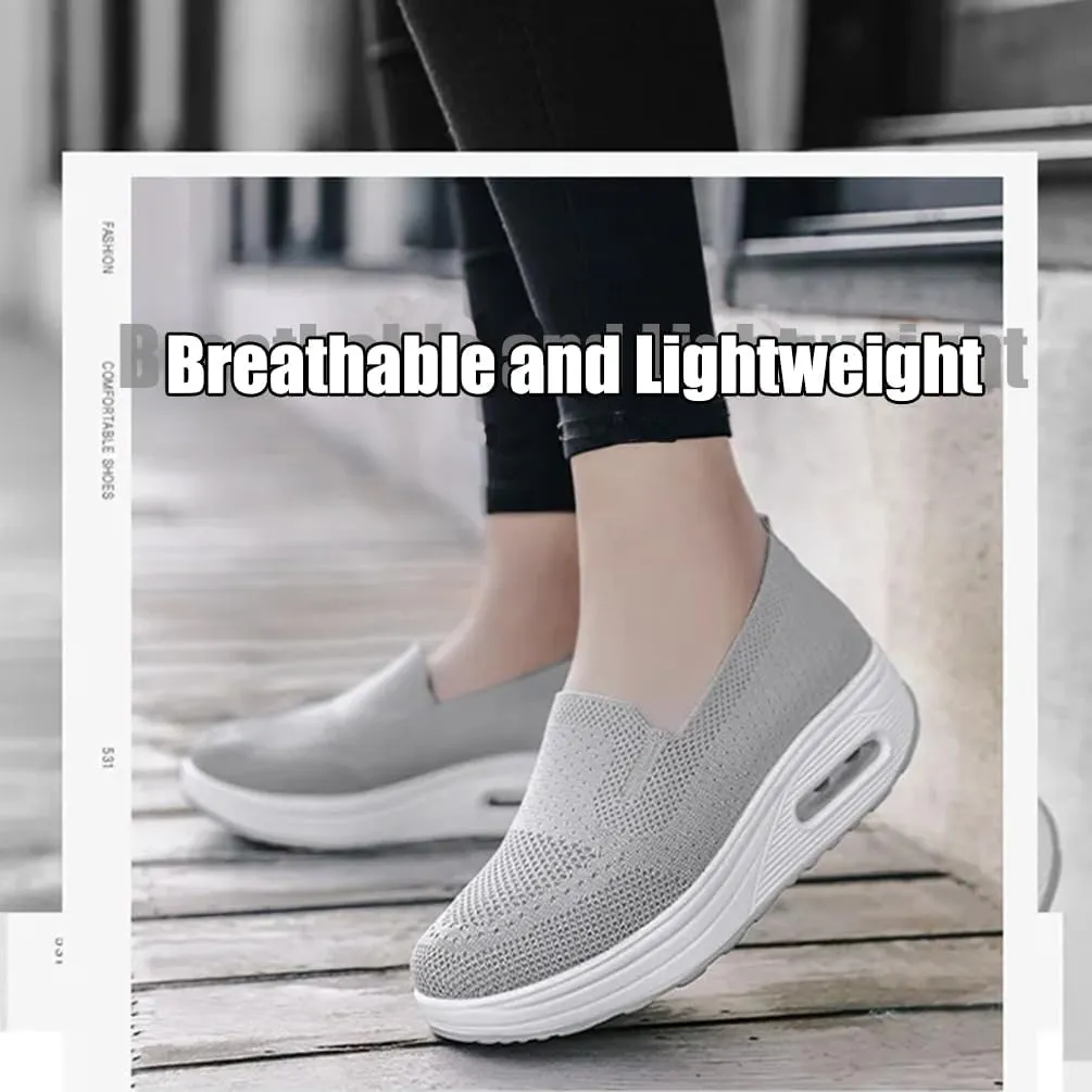 Vogany Shoes for Women, Vogany Shoes Orthopedic Sneakers Women, Slip on Breathable Mesh Platform Stretch Soft with Insole