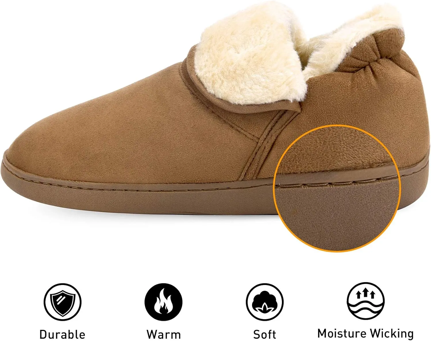 VONMAY Men's Booties Slippers Ankle Warm Plush Fuzzy Memory Foam House Shoes