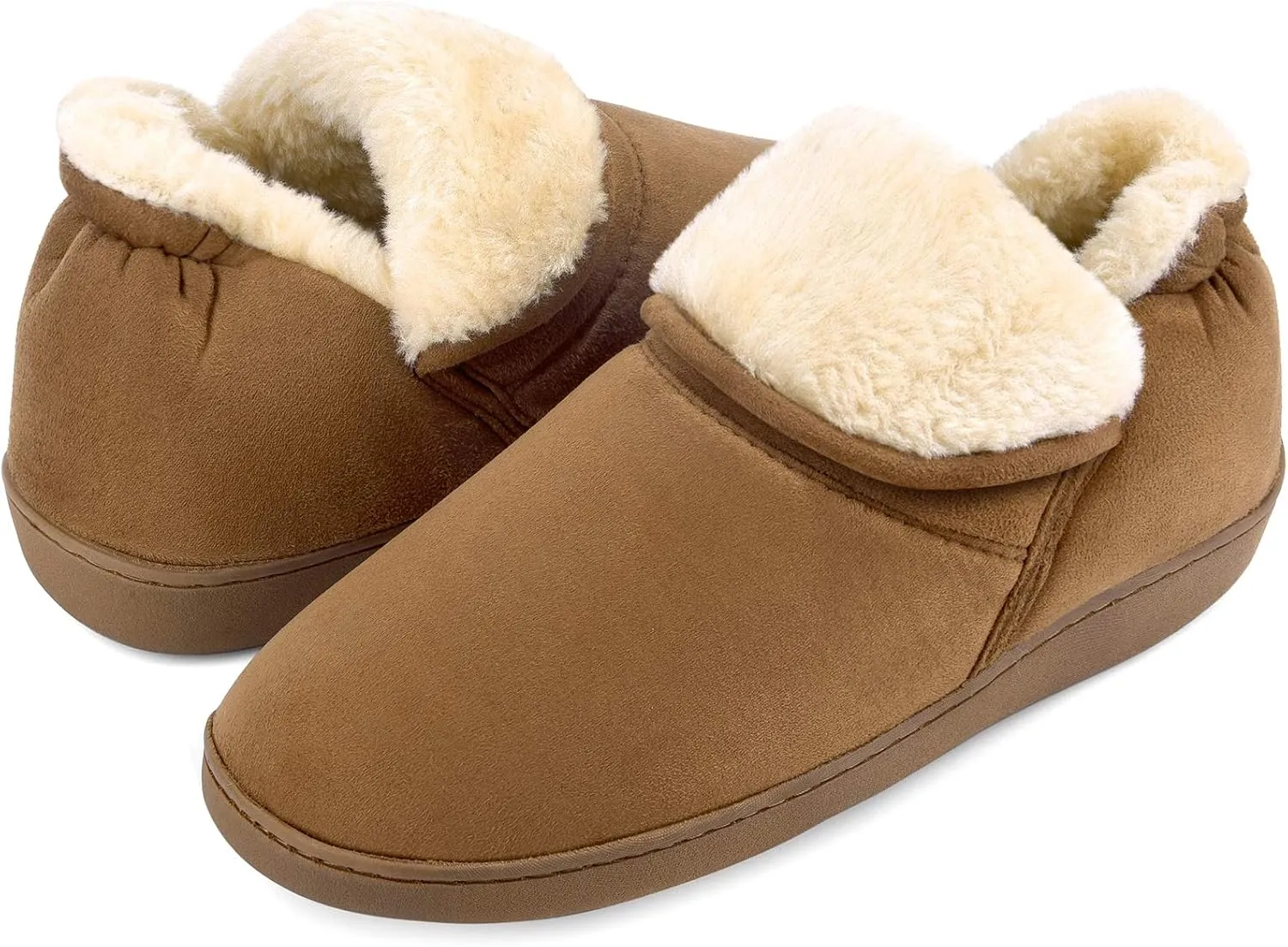 VONMAY Men's Booties Slippers Ankle Warm Plush Fuzzy Memory Foam House Shoes